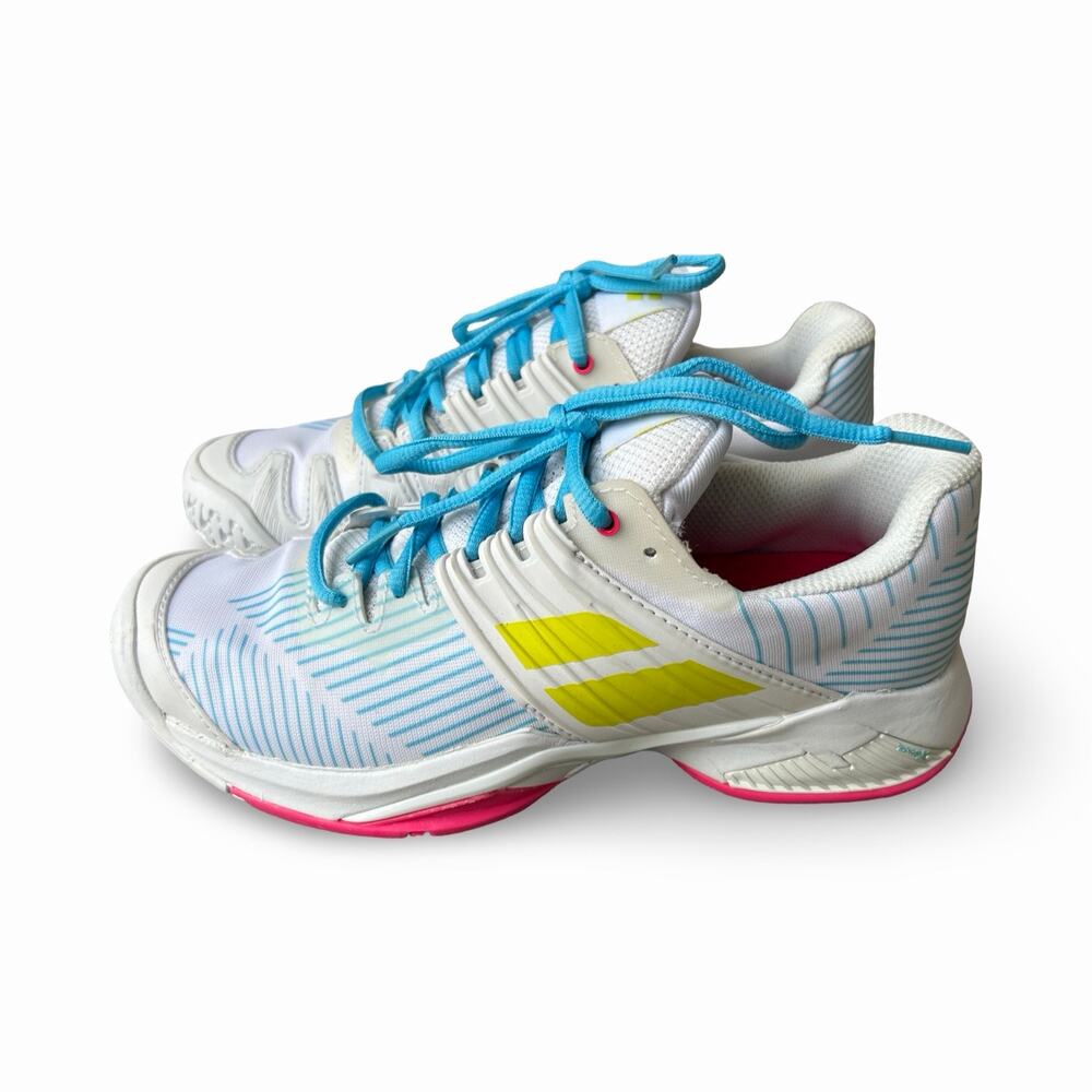 Babolat Propulse Fury All Court Women’s Tennis Shoes Size 7 White Aqua Pink NEW
